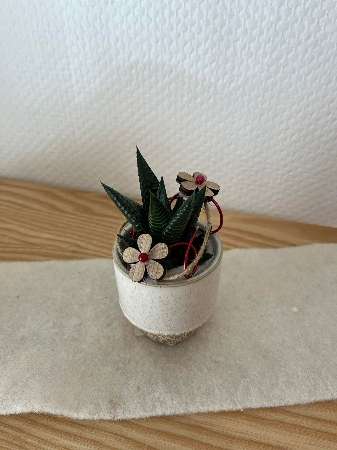 Mini plante grasse décorée