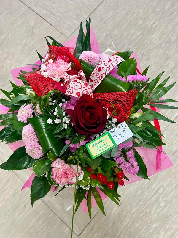 Bouquet Flo 1 rouge et rose