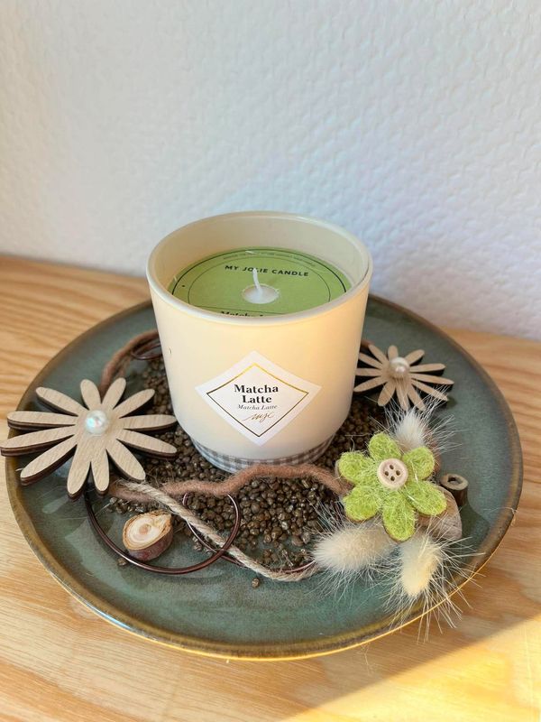 Composition bougie parfumée Matcha Latte