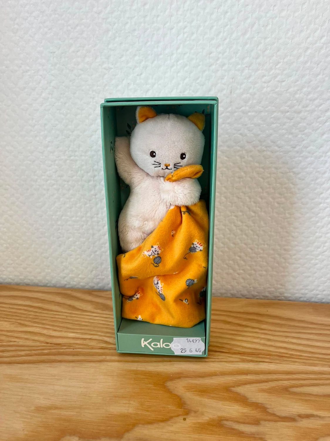 Doudou chat jaune