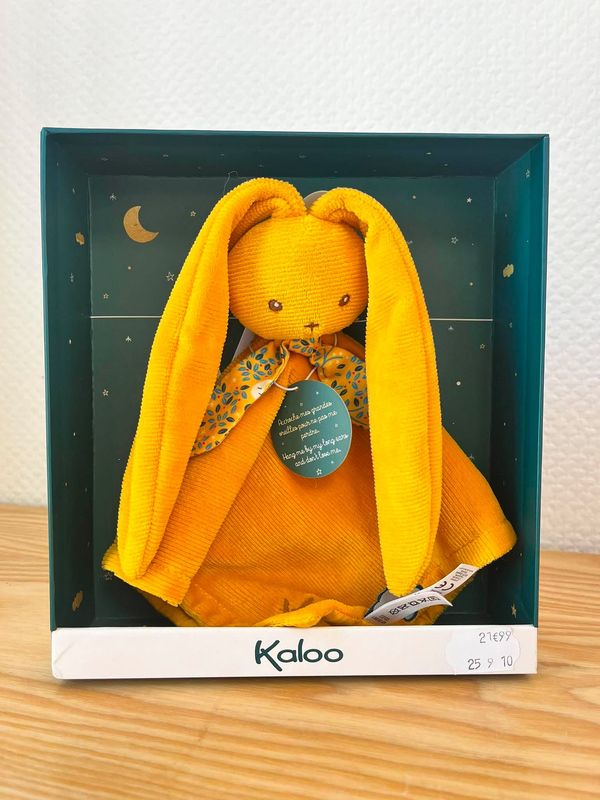 doudou lapin jaune ocre