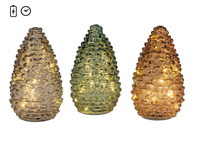 Pomme de Pin led 22cm assortie(pile non comprise)
