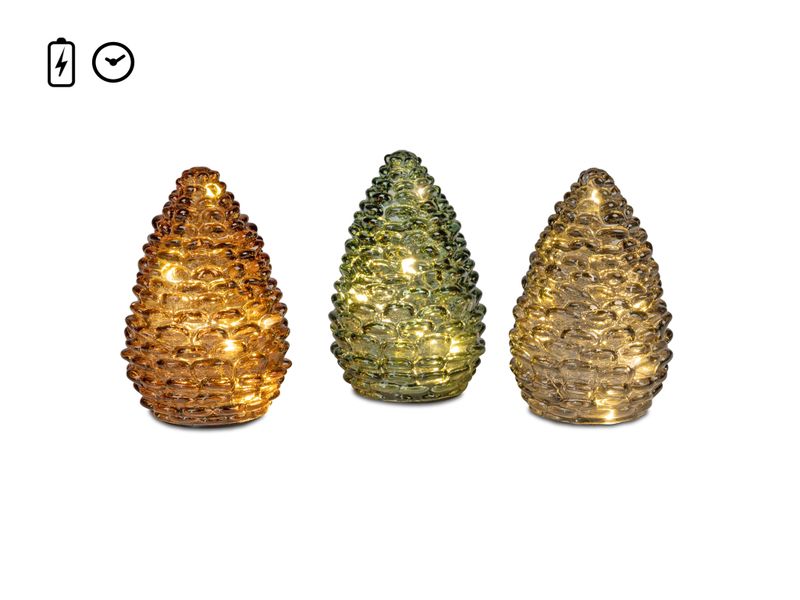 Pomme de Pin led 15cm assortie(pile non comprise)