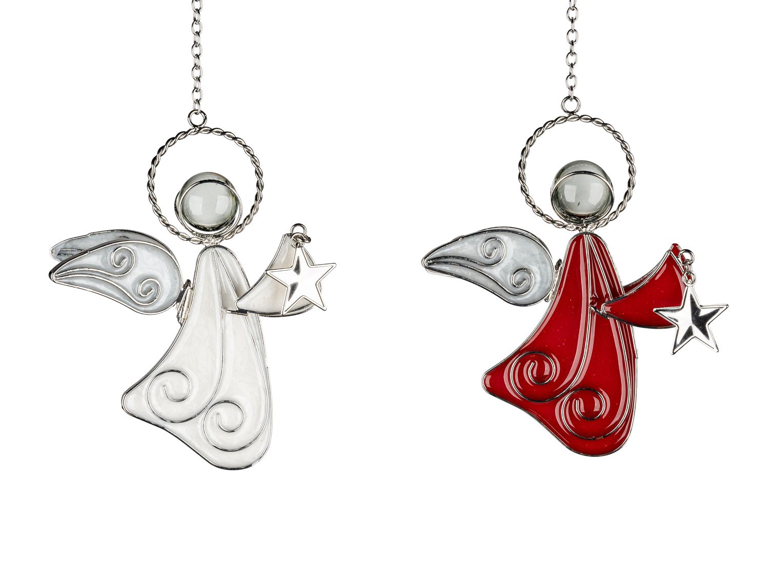 suspension ange rouge ou blanc 13 cm
