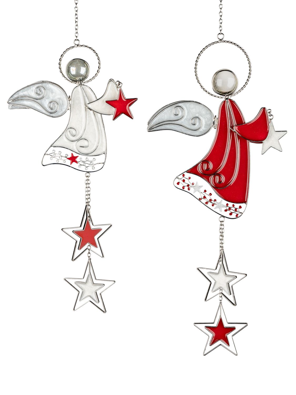 suspension ange rouge ou blanc 37 cm