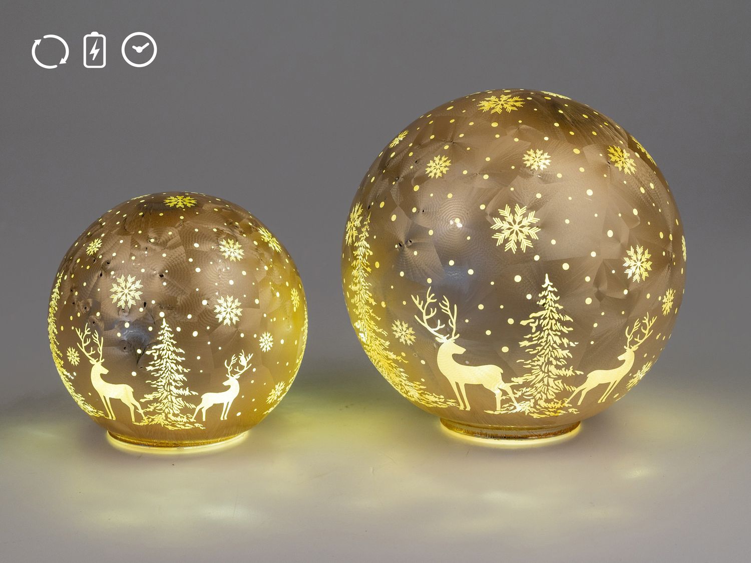 Boule tournante lumineuse GM  15 cm