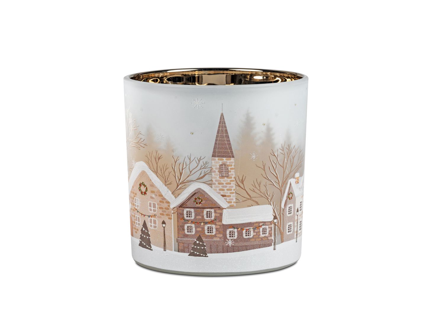 Photophore maisons hivers  12 cm