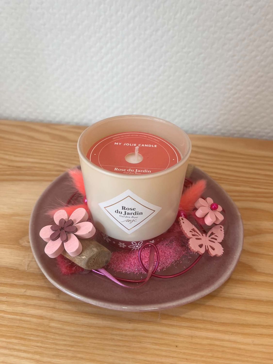 Composition Bougie parfumée Rose de Jardin
