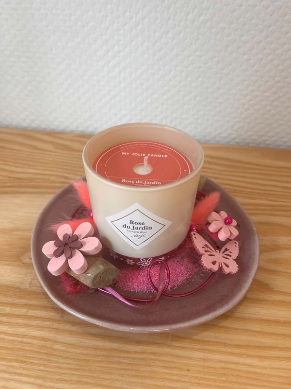 Composition Bougie parfumée Rose de Jardin