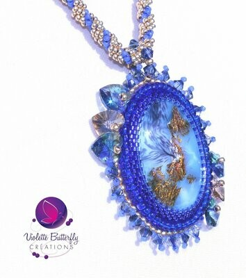 Unique, collier brodé Elina, broderie de perles en cristal et micro perles de verre, bijoux haute couture, luxe