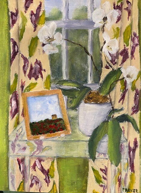 Orchids and Provence Painting in the Window Orchids and Provence Painting in the Window