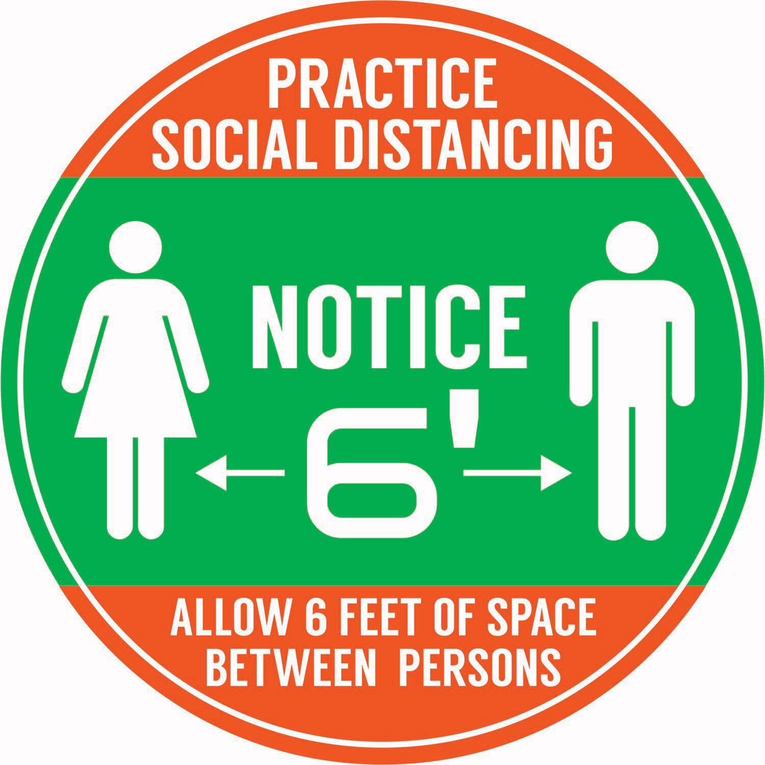 Notice - Social Distance Dot (Pack of 6)