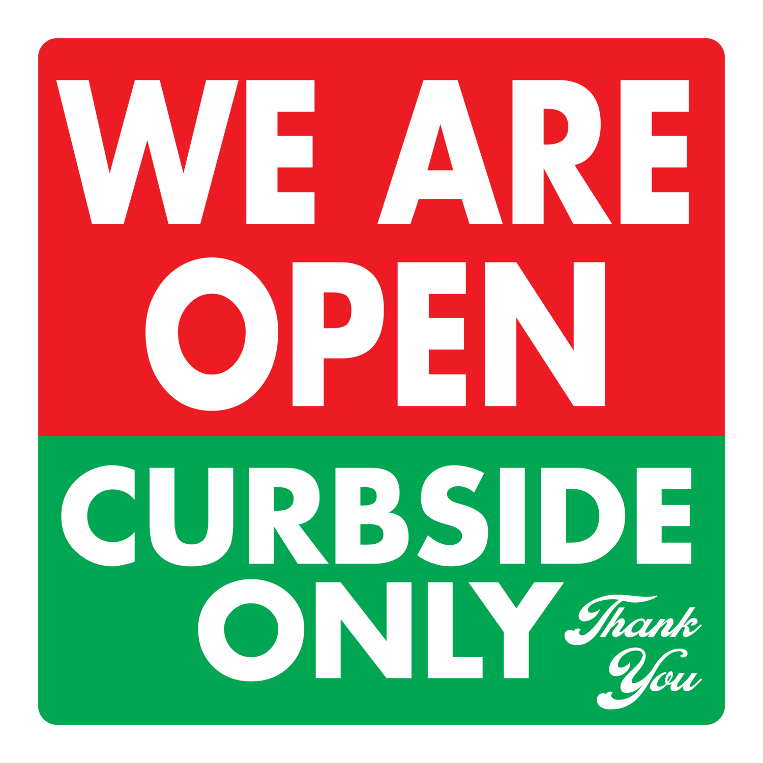 Curbside Only - Social Distance Window Cling (Pack of 2)