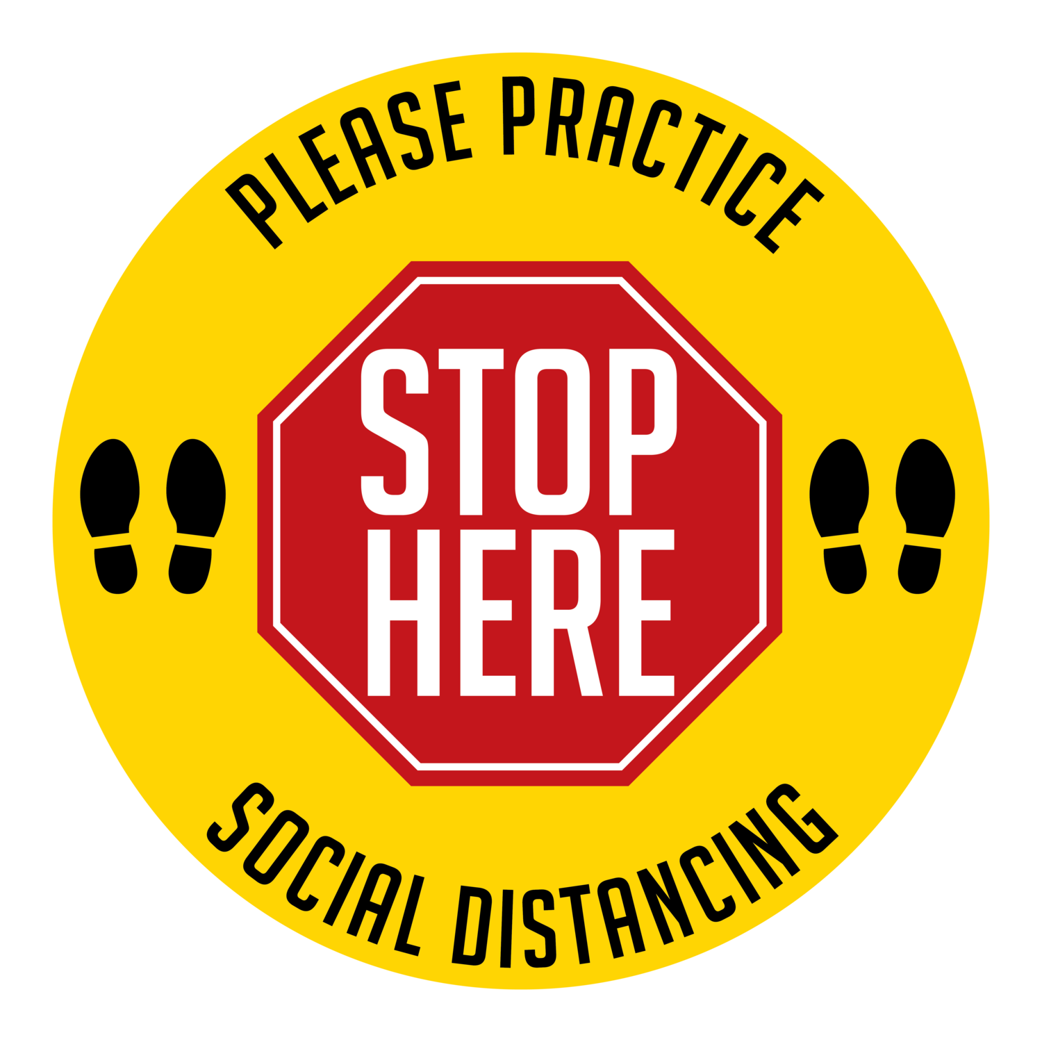 Stop Here - Social Distance Dot (Pack of 6)
