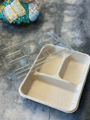Case of 500 Tara Eco Tray 3-Compartments with Lid Case of 500 Tara Eco Tray 3-Compartments with Lid