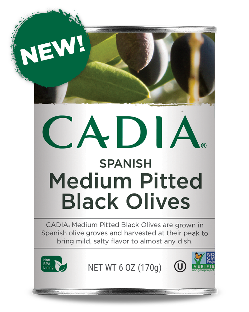 CADIA Black Olives Pitted Medium - 12 x 6 oz