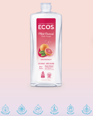 ECOS Hypoallergenic Dish Soap Grapefruit - 25 FL.oz