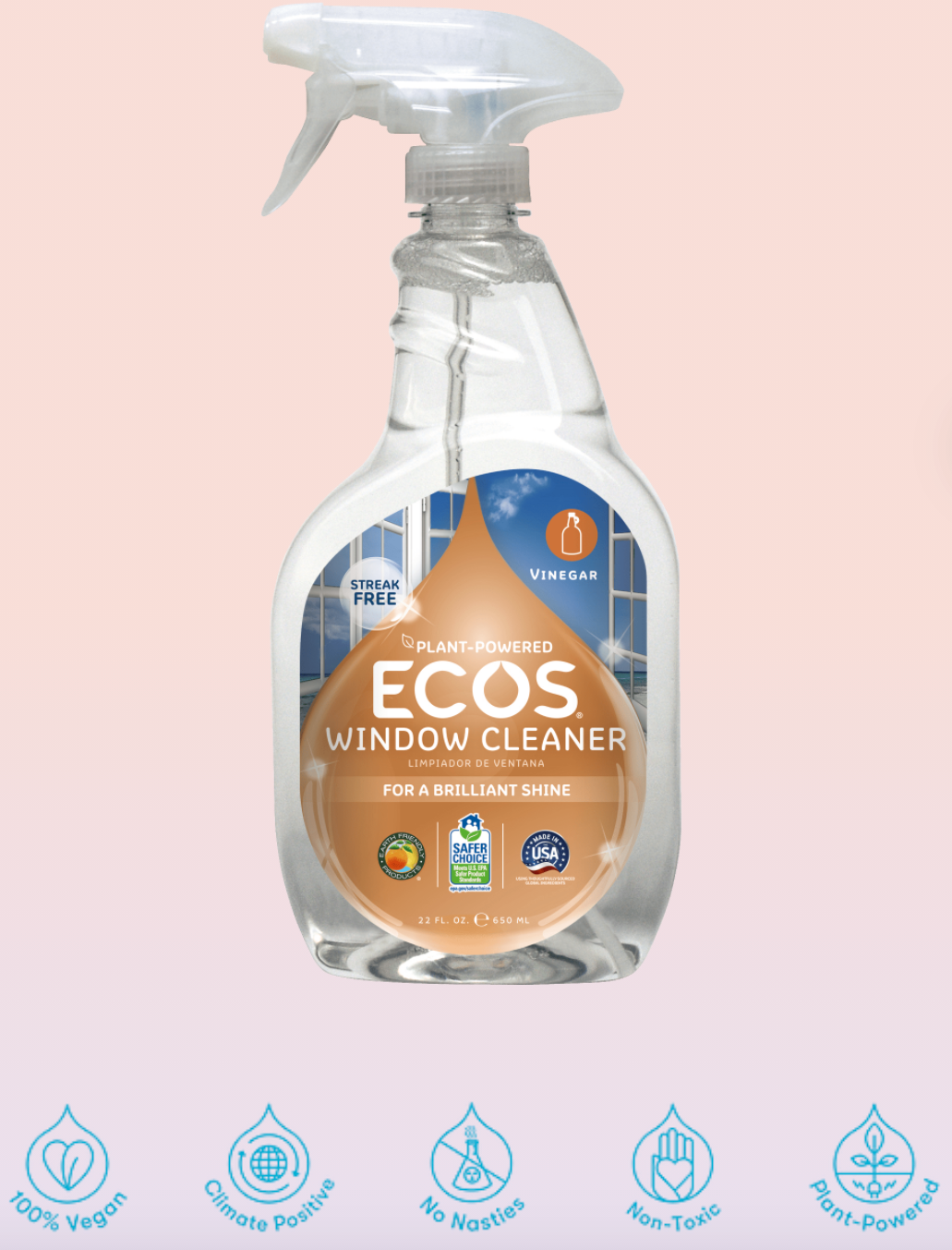 ECOS Window Cleaner Vinegar - 22 FL.oz