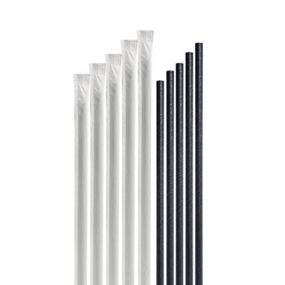 Individually wrapped black paper straws - 5000ct