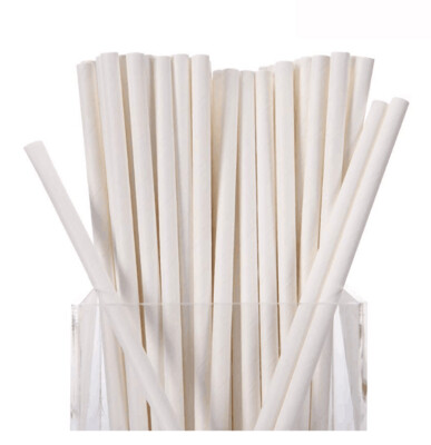 White paper straws unwrapped - Case 10,000ct
