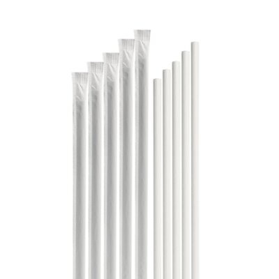 Individually wrapped white paper straws - 5000ct