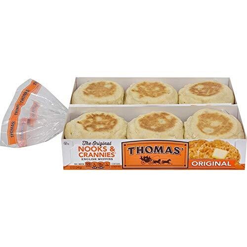 Thomas original English muffins - case of 6 x12