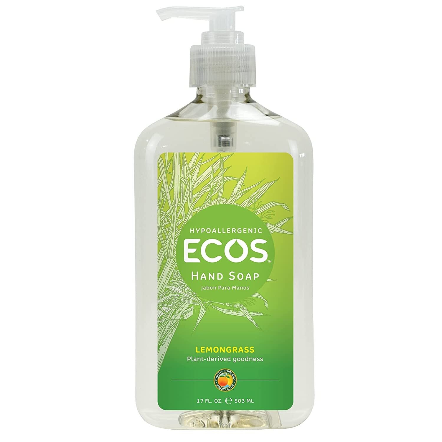 ECOS Hypoallergenic Hand soap, lemongrass 12.5oz