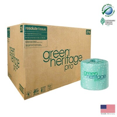 Green Heritage® Pro 2-ply, white bathroom tissue 96/500 4''x3.1''