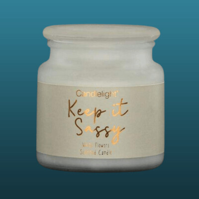 Keep it Sassy Large Wax Filled Pot Candle White Flowers Scent 380g
