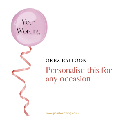 Helium filled personalise Orbz balloon