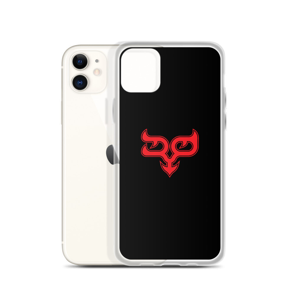 Red Ryo Logo Black iPhone Case／ロゴ入りブラックiPhoneケース