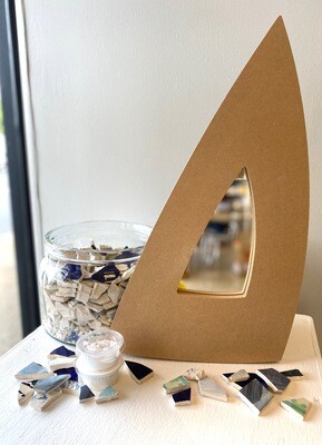 18" Triangular Mosaic Mirror