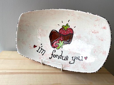 &quot;I&#39;m Fondue you&quot; Scooped Serving Bowl - Sample Sale