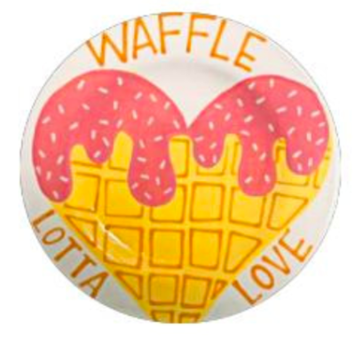 Waffle Lotta Love Rimmed Dinner Plate - Camp in a Bag