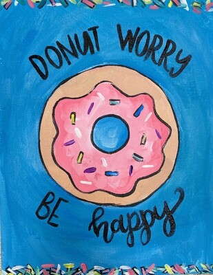 Donut Worry Be Happy Canvas - Camp in a Bag