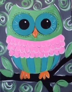 Owl with Swirls Canvas - Camp in a Bag