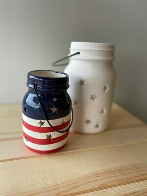 Large Mason Jar Lantern with Star Cutout