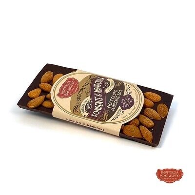 Cioccolato Fondente 60% con Mandorle Italiane tostate 100g Cioccolato Fondente 60% con Mandorle Italiane tostate 100g