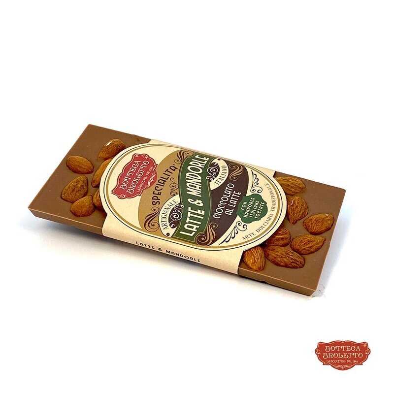 Cioccolato Latte con Mandorle Italiane tostate 100g