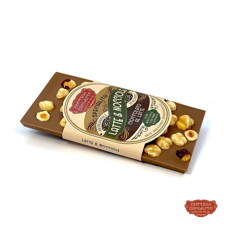 Cioccolato Latte con Nocciole Italiane tostate 100g