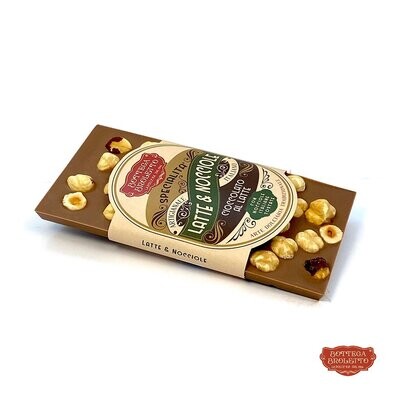 Cioccolato Latte con Nocciole Italiane tostate 100g