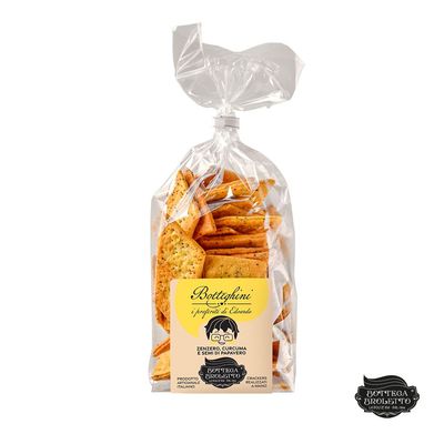 I Botteghini Cracker Zenzero, curcuma e semi di papavero 150g