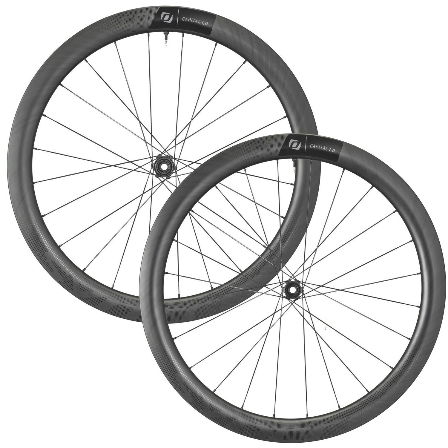Syncros Capital 1.0 50mm Juego de Ruedas de Carbono - Clincher - Centerlock FW: 12x100mm | RW: 12x142mm