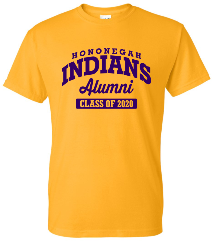 Hononegah Alumni T-shirt with Class Year, Gold