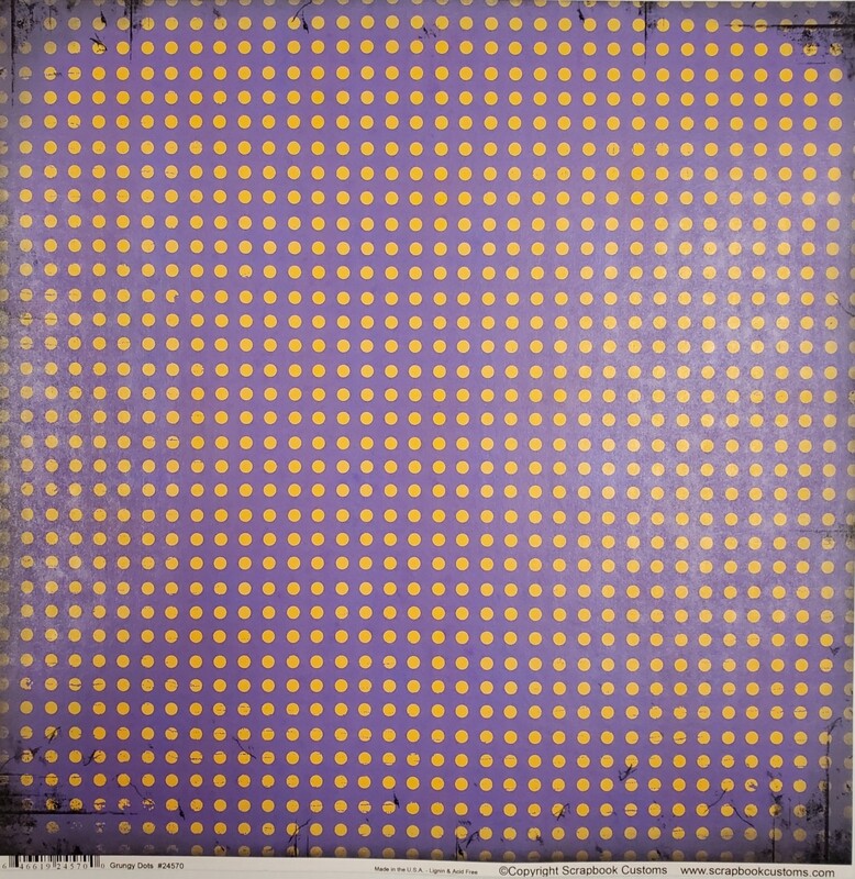 Hononegah Scrapbook Paper, Grungy Dots, Purple &amp; Gold