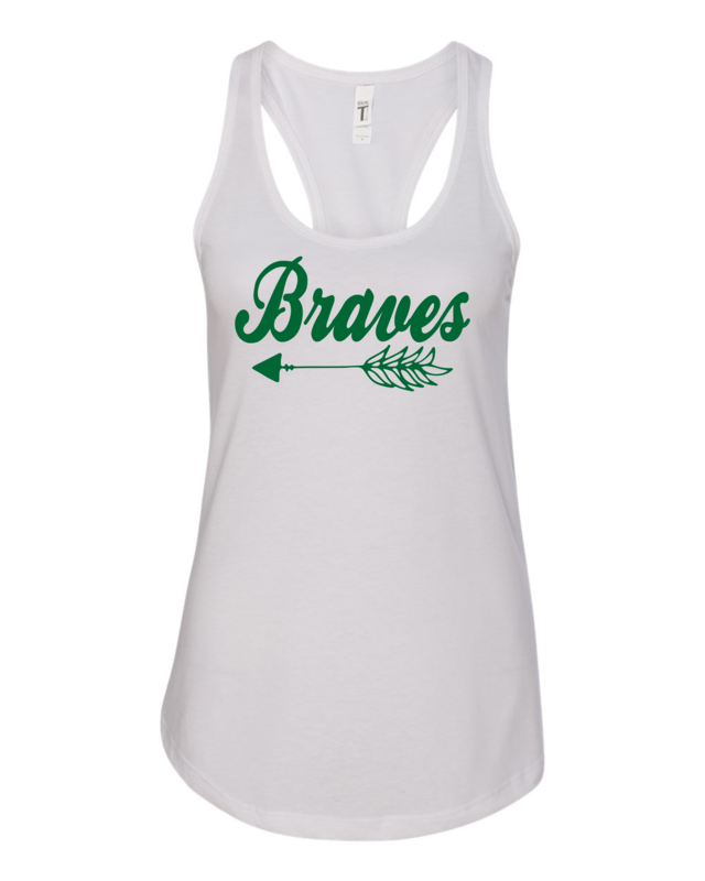 Braves Women&#39;s Racerback Tank, 3 colors available, GLITTER LOGO
