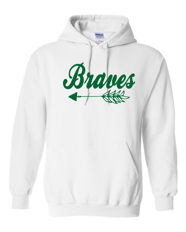 Braves Hooded Sweatshirt, 4 colors available, GLITTER LOGO