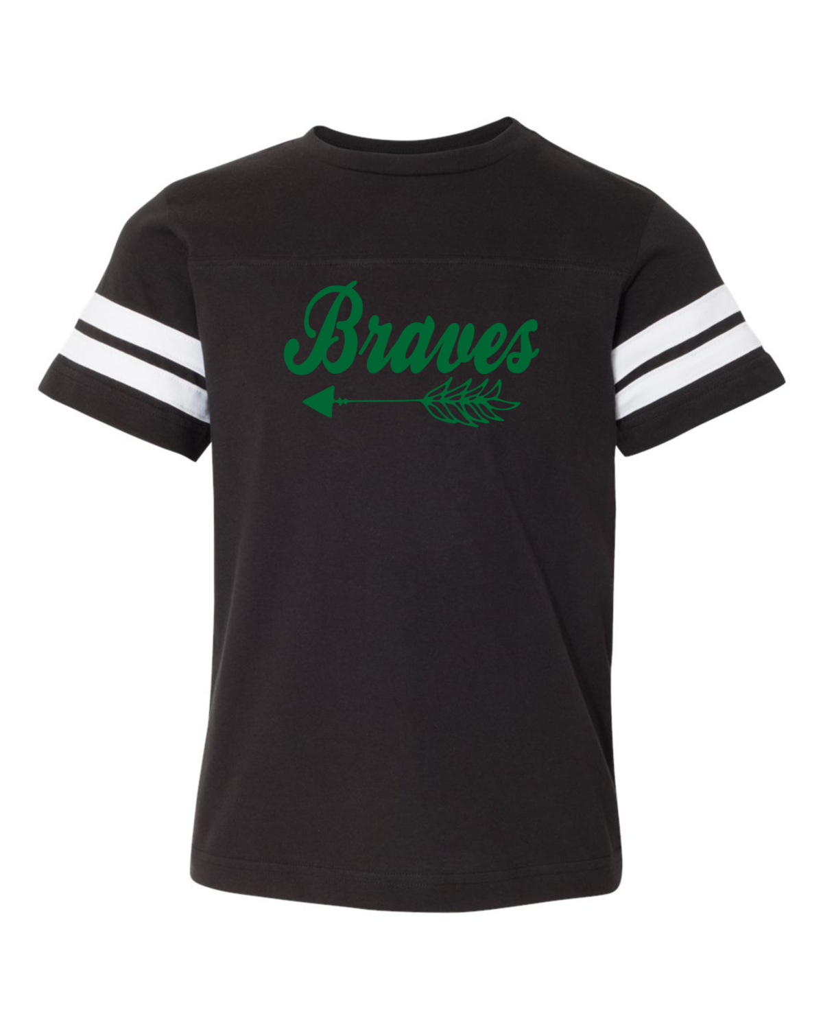 Braves Youth Football Tee, 2 colors available, GLITTER LOGO