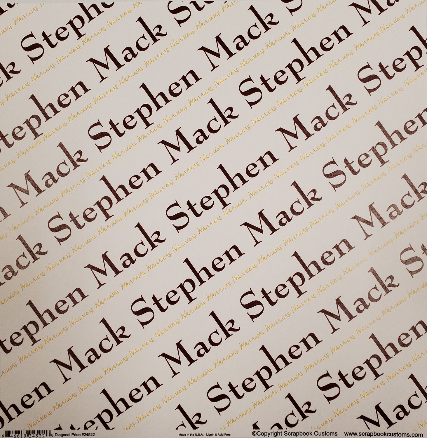 Stephen Mack Scrapbook Paper, Diagonal Pride, Maroon & Gold