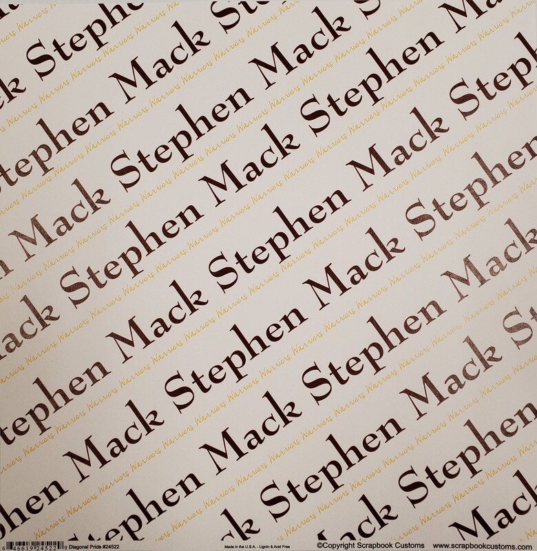 Stephen Mack Scrapbook Paper, Diagonal Pride, Maroon &amp; Gold